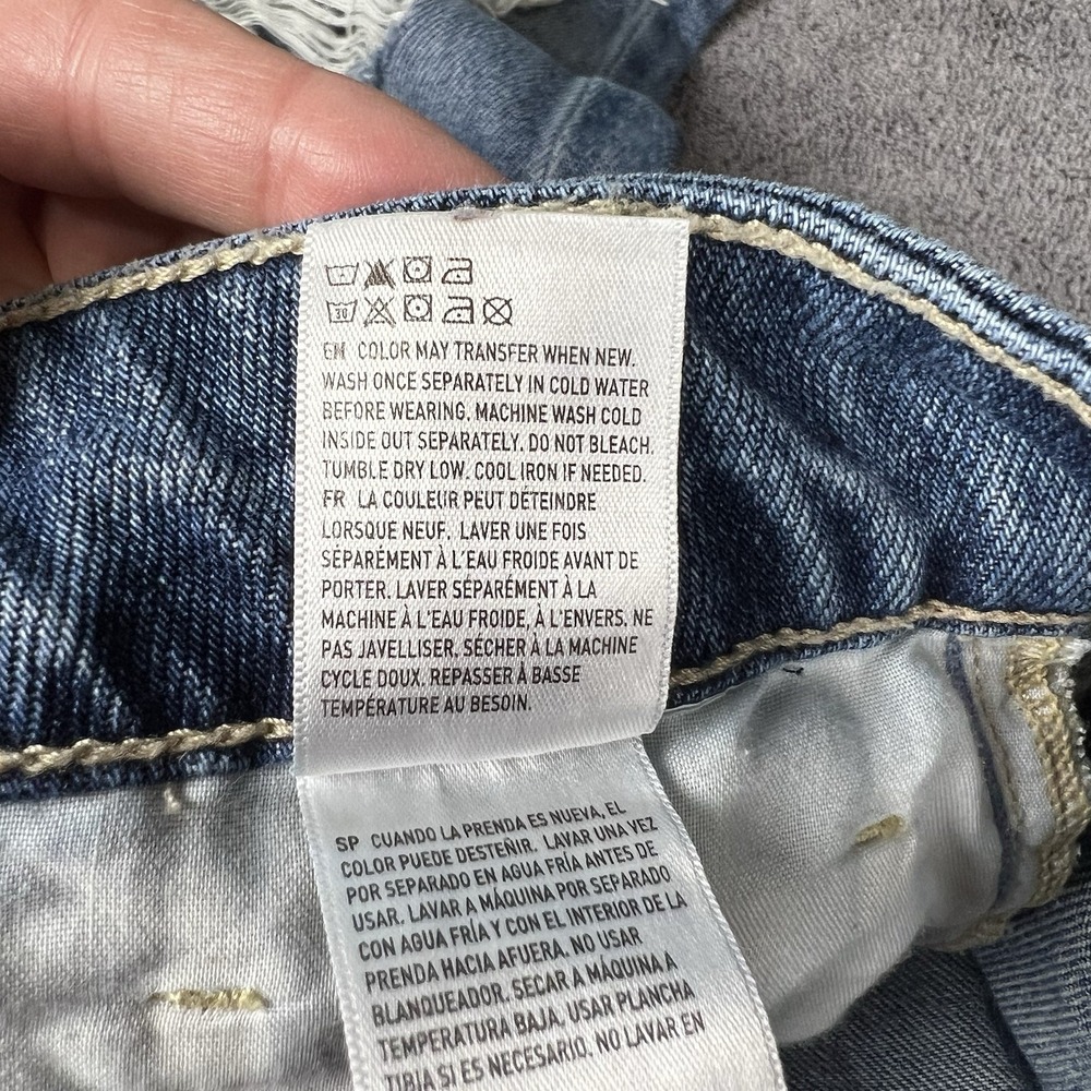 American Eagle Tomgirl Jeans Size 10 Regular Medium Wash Straight Button Fly - Picture 15 of 16